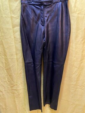 JACQUELINE FERRAR BLACK Leather Pants